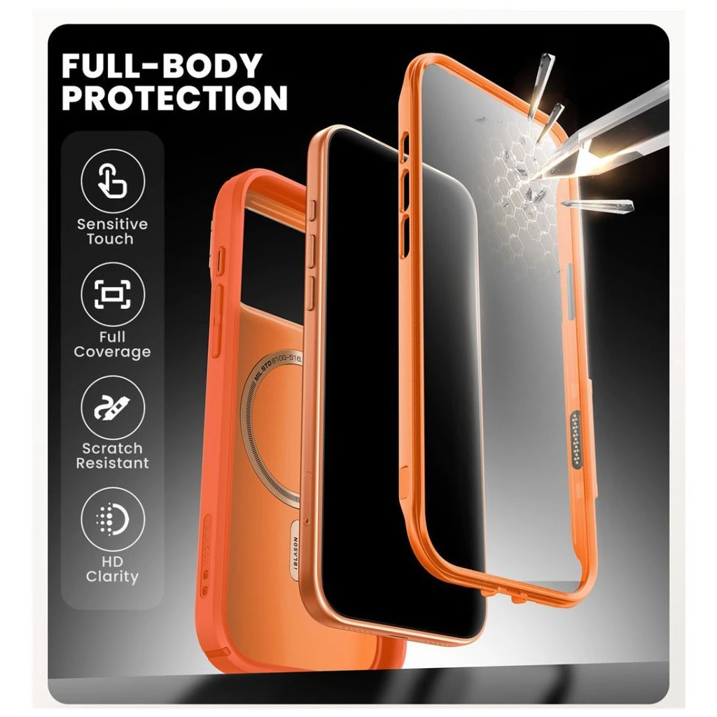 SUPCASE IBLSN ARES FLIP MAG MAGSAFE iPhone 17 Pro készülékhez tok, korall