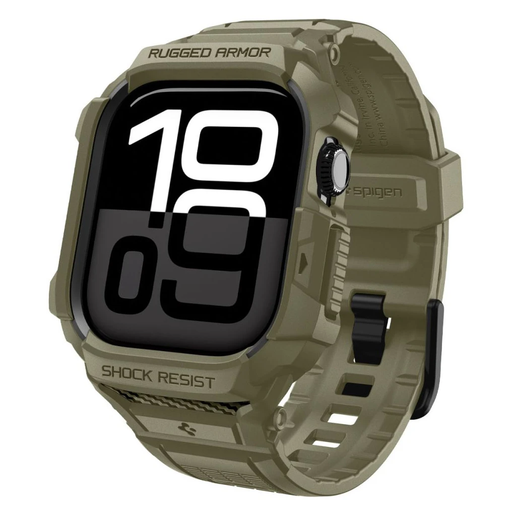 SPIGEN RUGGED ARMOR „PRO” V2 Apple Watch 10/11 (46 mm) készülékhez tok vintage khaki