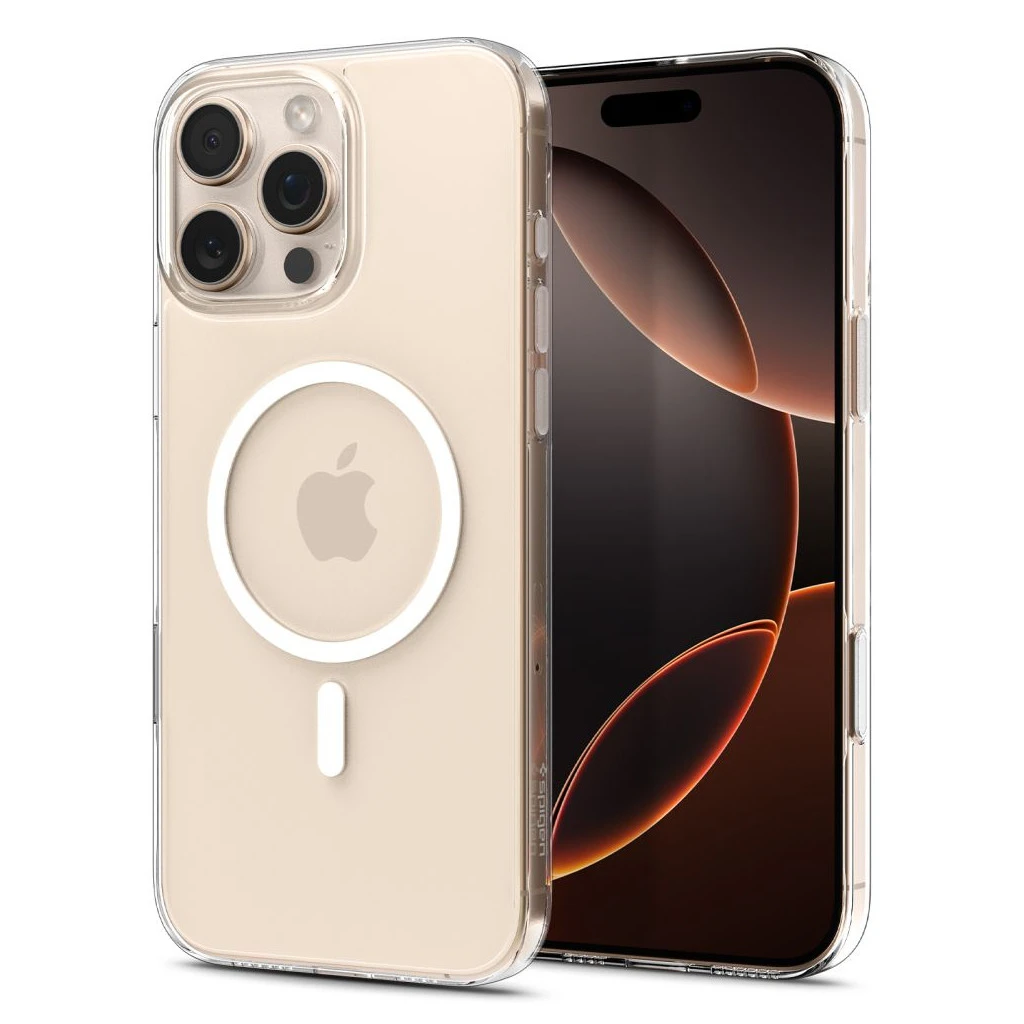 SPIGEN THIN FIT „T” MAG MAGSAFE iPhone 16 Pro készülékhez tok átlátszó/fehér