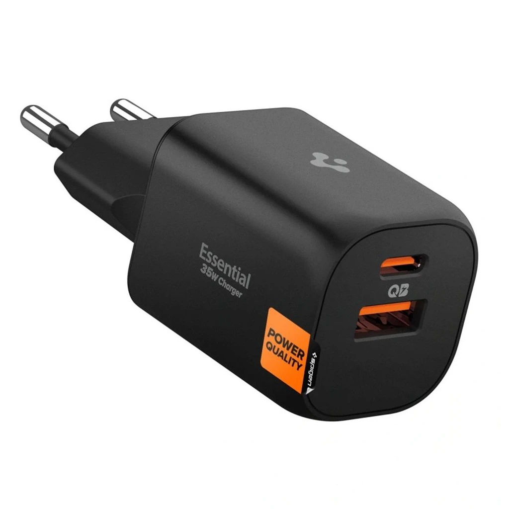 SPIGEN ESSENTIAL EE352EU 2-portos hálózati töltő 35W fekete