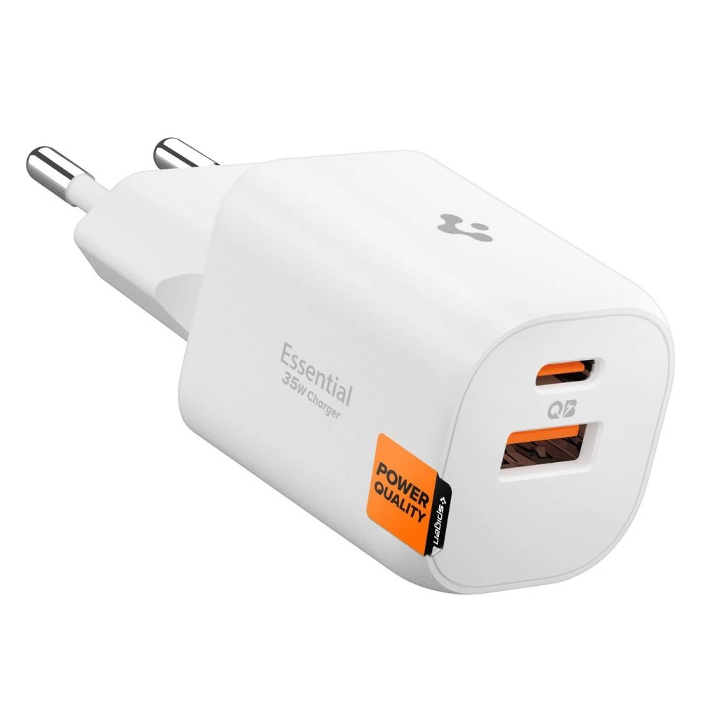 SPIGEN ESSENTIAL EE352EU 2-PORT HÁLÓZATI TÖLTŐ 35W fehér