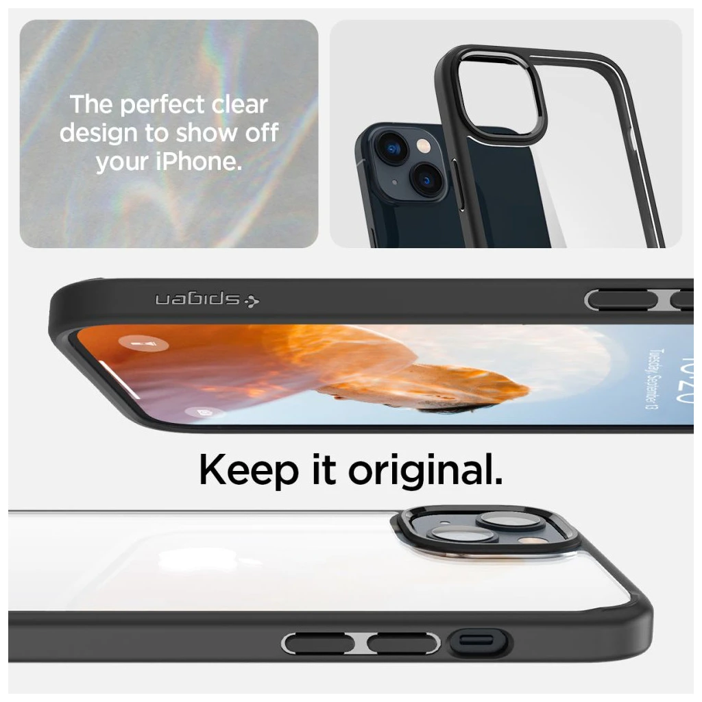 SPIGEN Ultra Hybrid iPhone 14 készülékhez tok – matt fekete