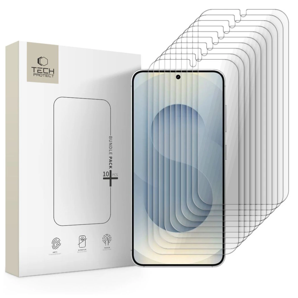 Edzett üveg kijelzővédő Tech-Protect Bundle 10-PACK Galaxy S24 / S25 készülékhez, átlátszó