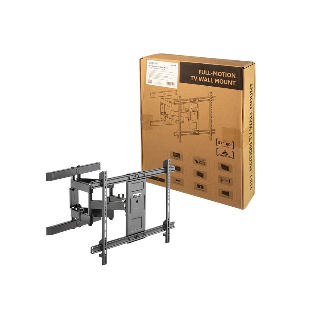 Logilink TV fali tartó konzol, 37-80″, dönthető, forgatható, max. 60 kg