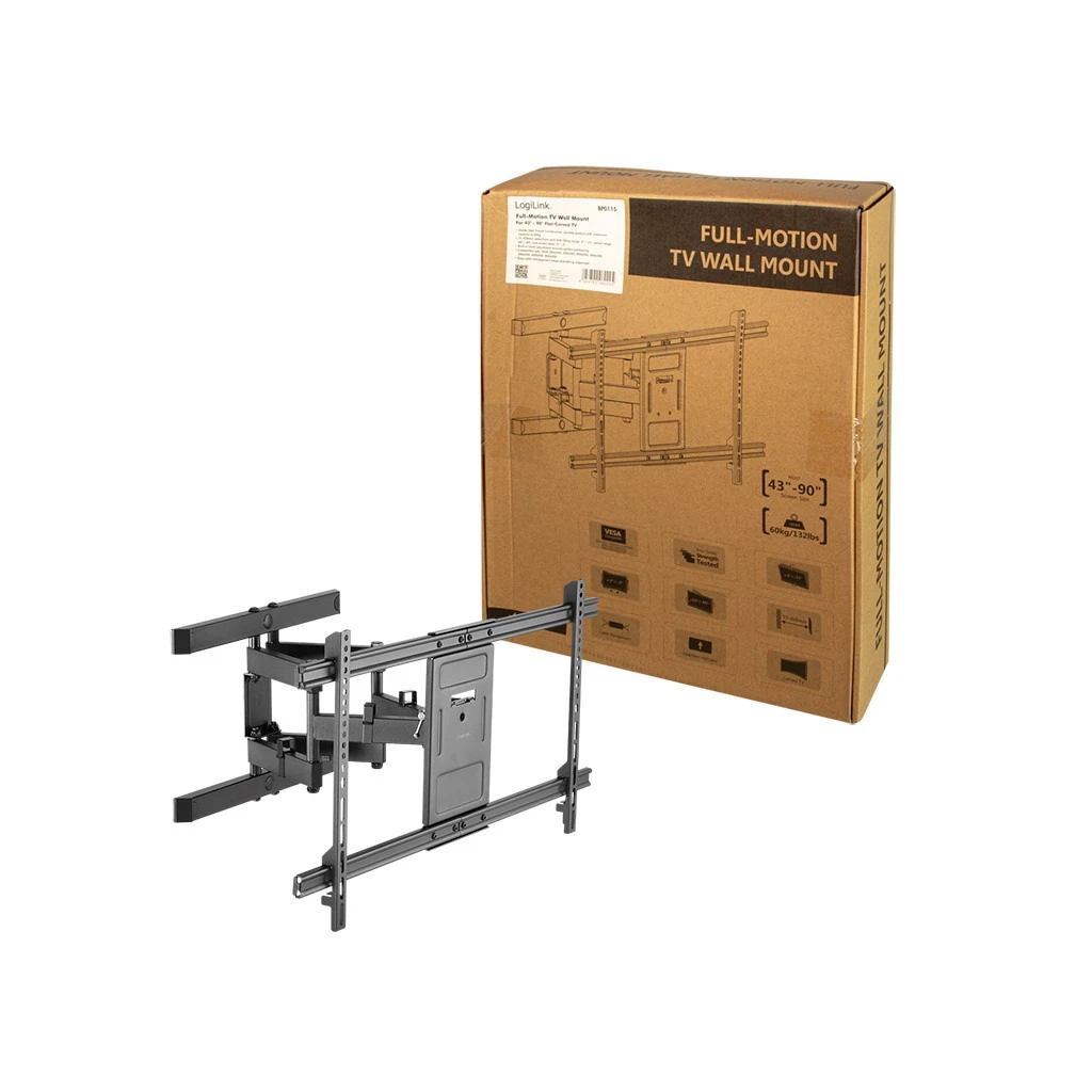 Logilink TV fali tartó konzol, 43-90″, dönthető, forgatható, max. 60 kg