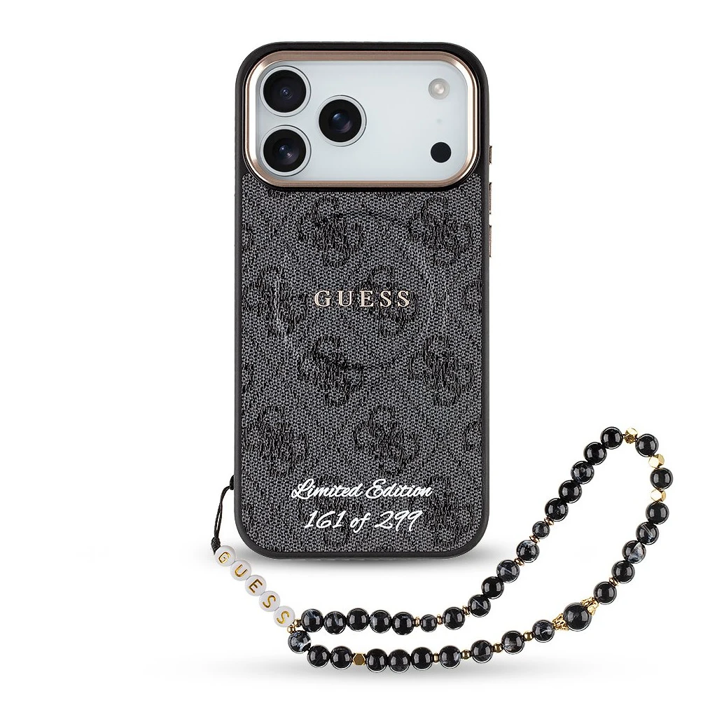 Guess PU 4G MagSafe Strap Limited Edition of 299 tok iPhone 17 Pro Max készülékhez fekete