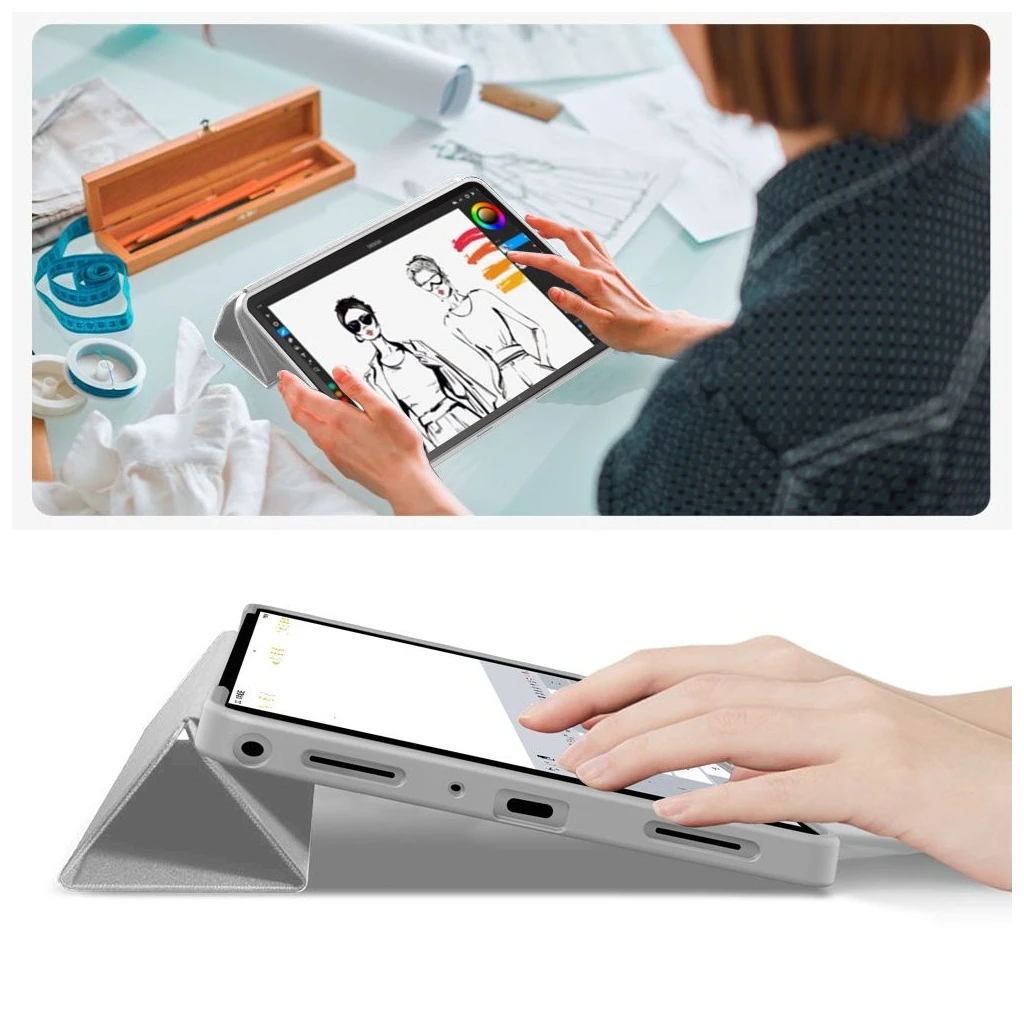 TECH-PROTECT SMARTCASE tok Galaxy Tab A9+ / A11+ Plus 11.0 készülékhez X210 / X215 / X216 / X230 / X235 / X236, szürke