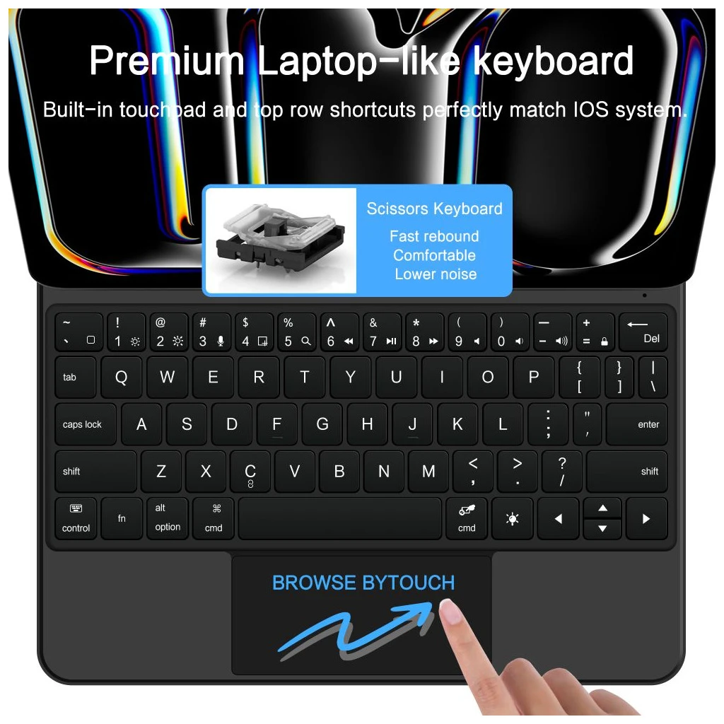 TECH-PROTECT SMARTCASE MAGNETIC + KEYBOARD iPad Pro 13” 7/8 készülékhez 2024-2025 fekete