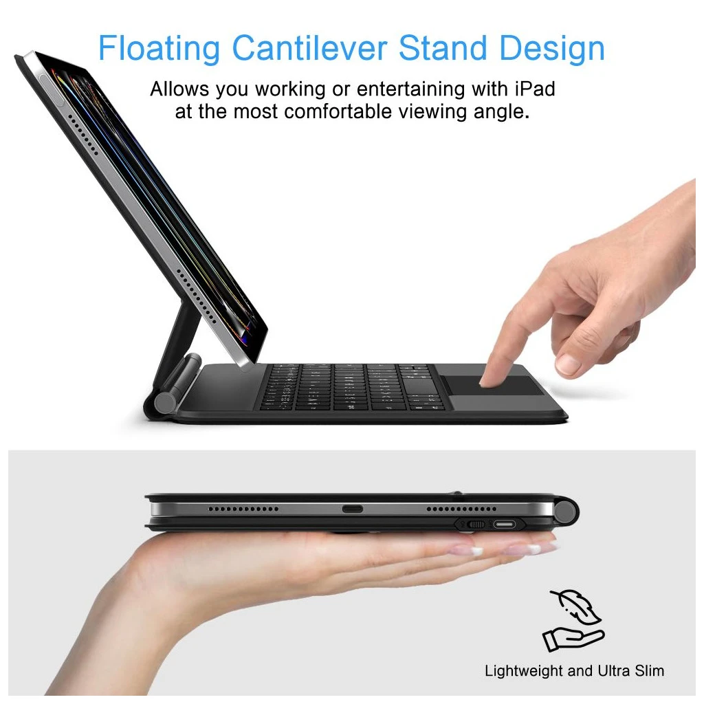 TECH-PROTECT SMARTCASE MAGNETIC + KEYBOARD iPad Pro 13” 7/8 készülékhez 2024-2025 fekete