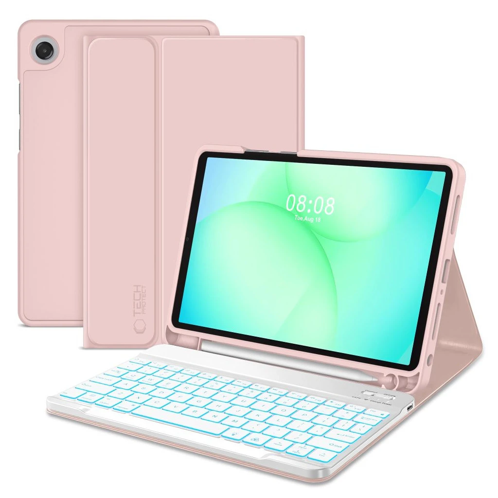 TECH-PROTECT SC PEN + KEYBOARD Samsung Galaxy Tab A9+ / A11+ Plus 11.0 (X210/X215/X216/X230/X235/X236) készülékhez rózsaszín