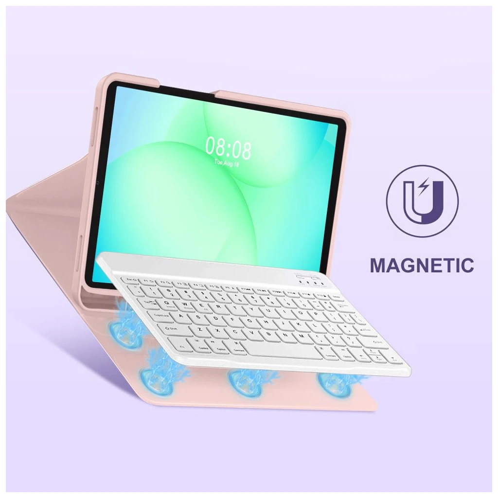 TECH-PROTECT SC PEN + KEYBOARD Samsung Galaxy Tab A9+ / A11+ Plus 11.0 (X210/X215/X216/X230/X235/X236) készülékhez rózsaszín
