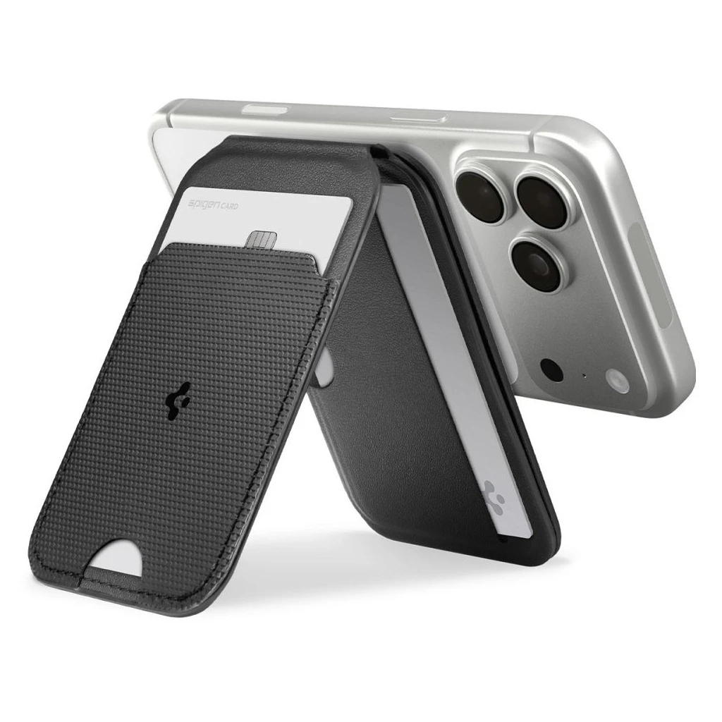 SPIGEN S314-2 SLIM FOLD TRIPOD MAGSAFE UNIVERSAL mágneses kártyatartó fekete