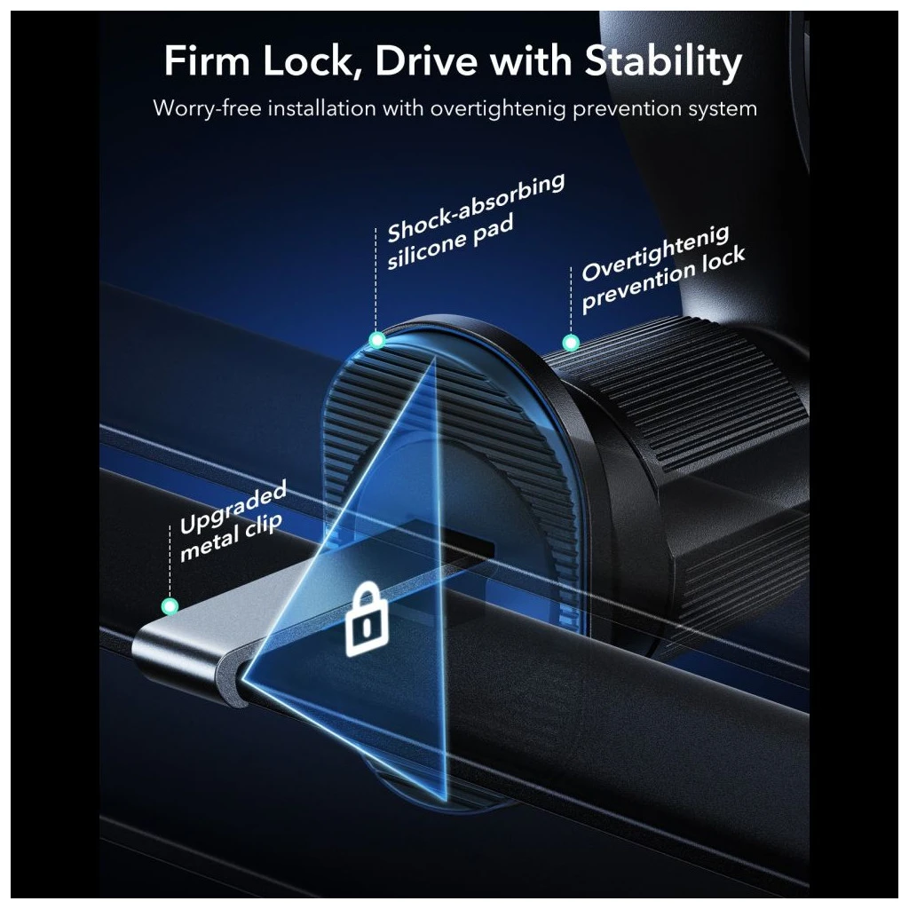 ESR OMNILOCK CRYOBOOST MAGNETIC MAGSAFE ventos autós vezeték nélküli töltő Qi2.2 25W fekete