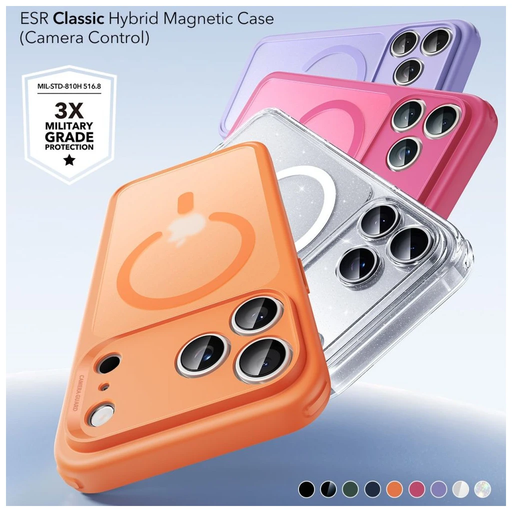 ESR Classic Hybrid Magsafe iPhone 17 Pro Max készülékhez tok – matított narancs