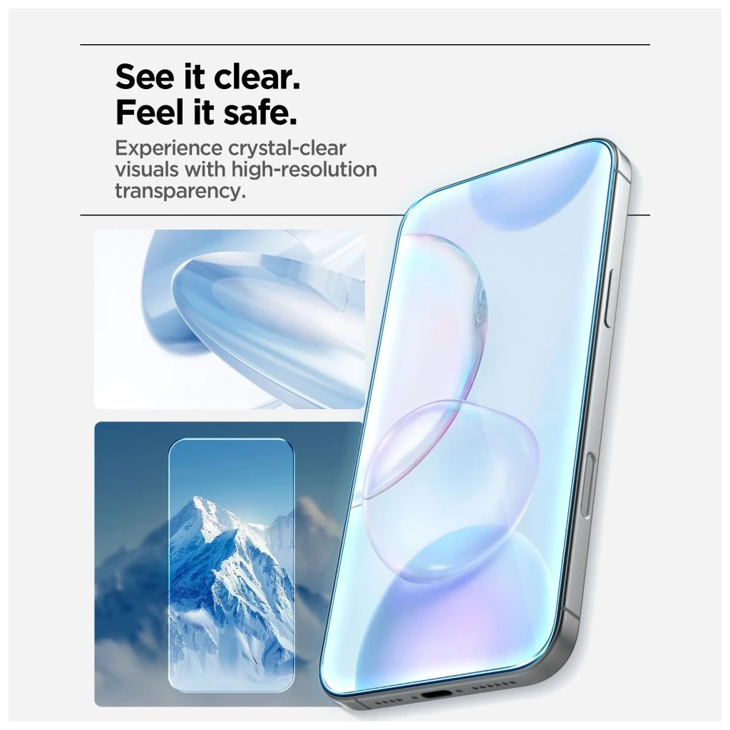 Spigen ALM GLAS.TR SLIM 3-PACK iPhone 17 Pro Max készülékhez edzett üveg kijelzővédő átlátszó