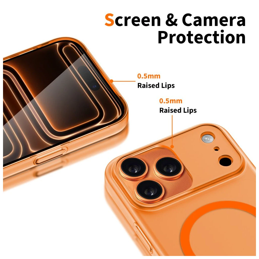 TECH-PROTECT MAGSLIM MAGSAFE iPhone 17 Pro Max tok készülékhez matt kozmikus narancs