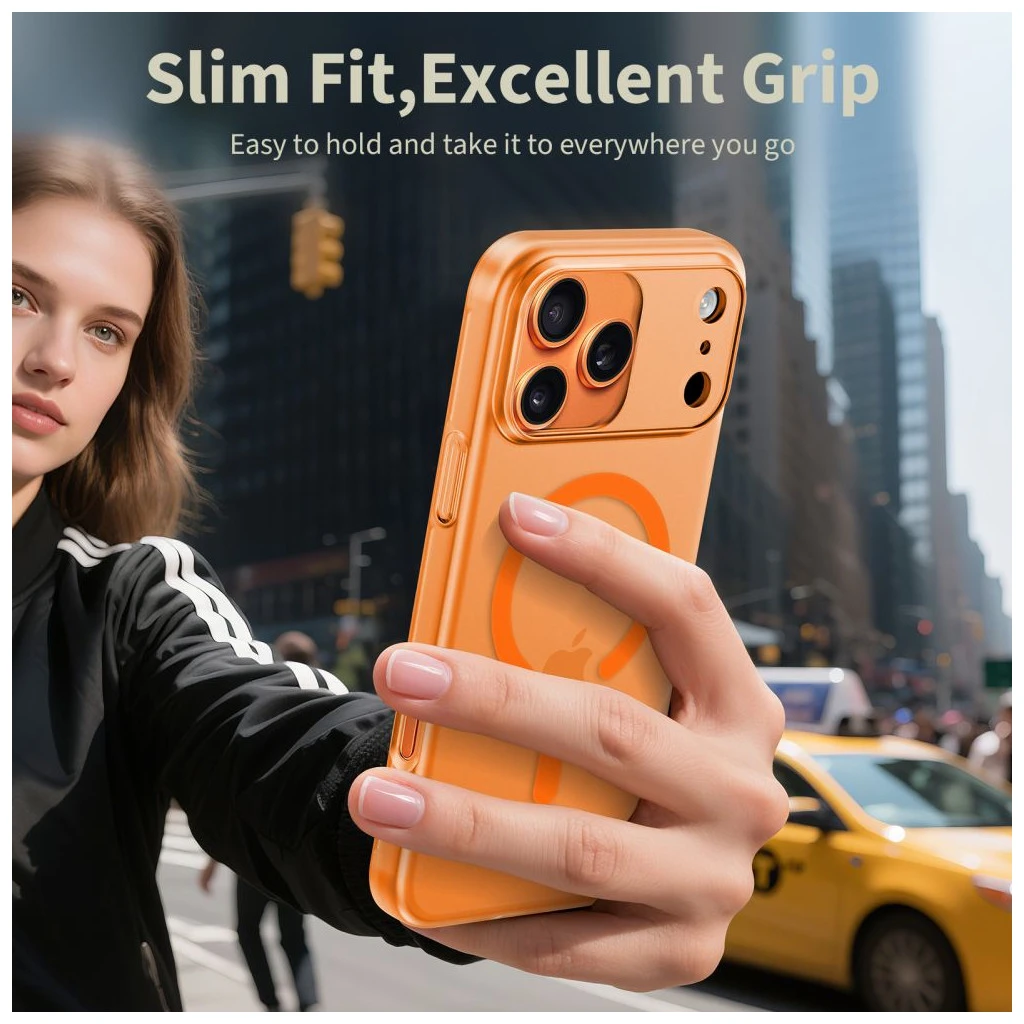 TECH-PROTECT MAGSLIM MAGSAFE iPhone 17 Pro Max tok készülékhez matt kozmikus narancs