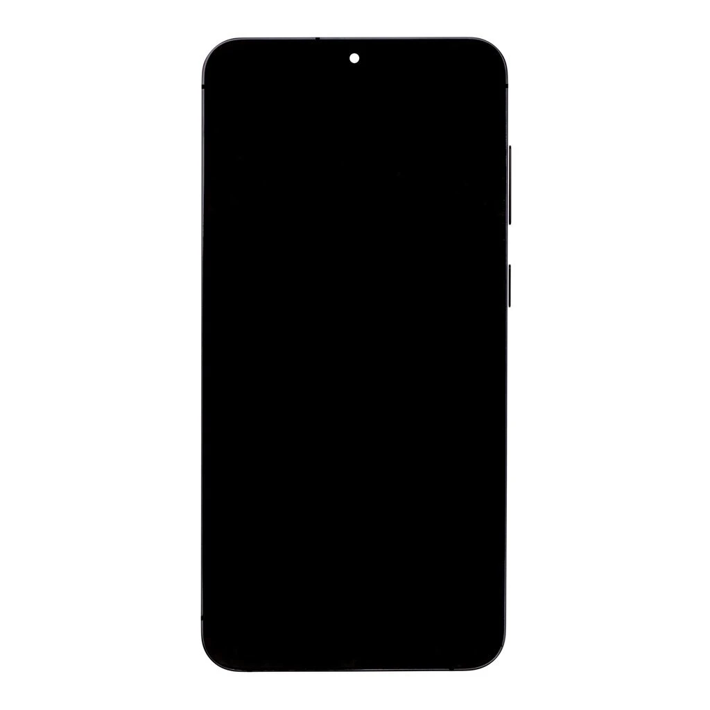 LCD kijelző + érintő egység + elülső tok Samsung S916B Galaxy S23+ készülékhez fekete