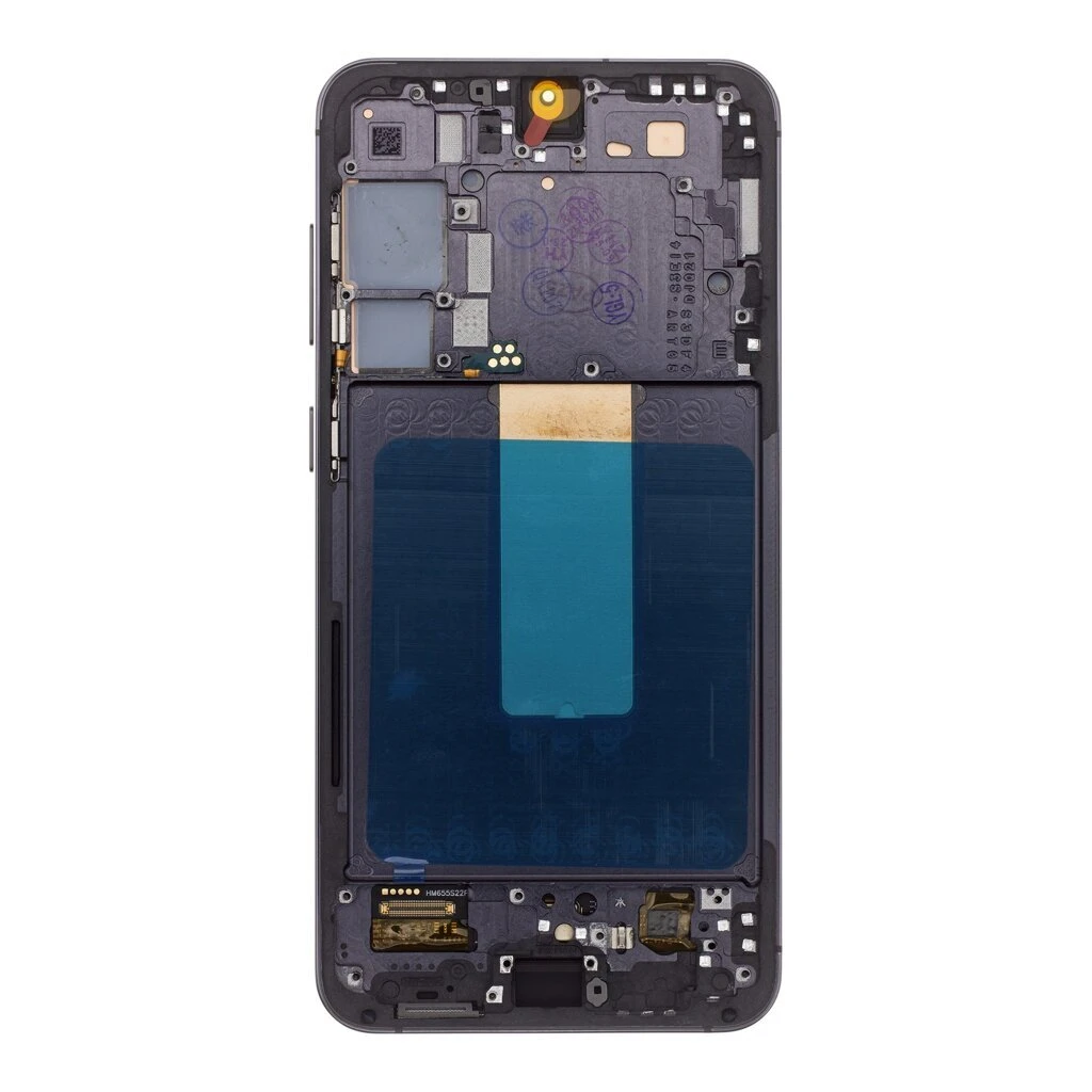 LCD kijelző + érintő egység + elülső tok Samsung S916B Galaxy S23+ készülékhez fekete