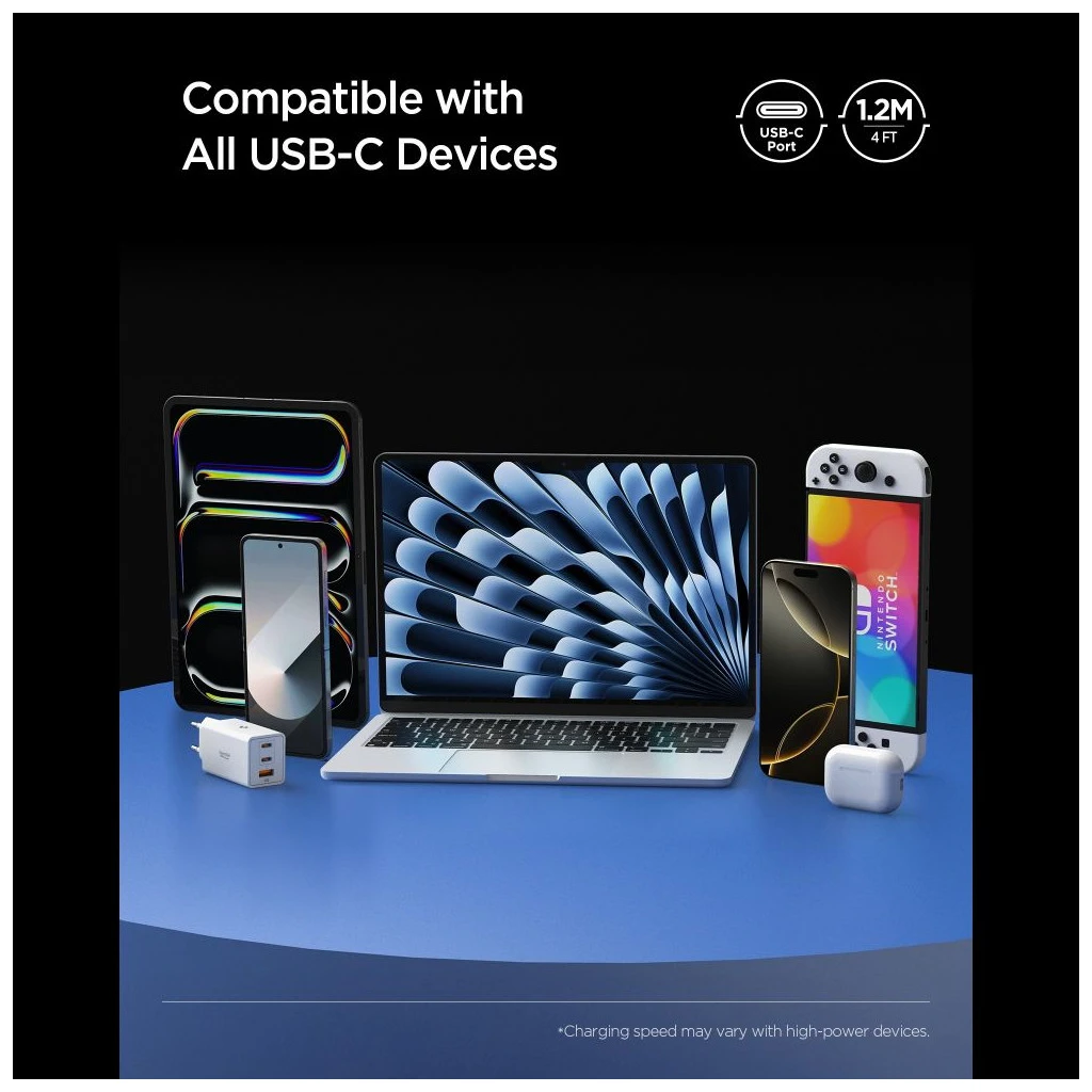 SPIGEN EB24012CC ESSENTIAL TYPE-C kábel 240W 120CM fekete