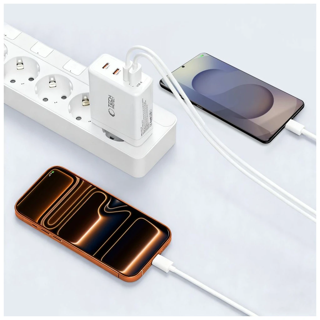 TECH-PROTECT NC140W-GAN 4-PORT HÁLÓZATI TÖLTŐ PD 140W / QC3.0 fehér