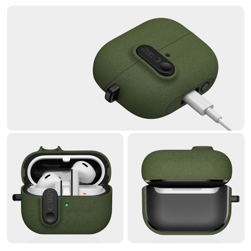 TECH-PROTECT SLIM HOOK Samsung Galaxy Buds 3 / 3 FE / 3 Pro készülékhez olívzöld