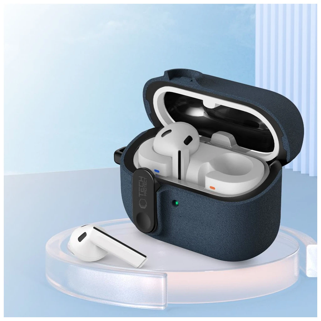 TECH-PROTECT SLIM HOOK védőtok SAMSUNG GALAXY BUDS 3 / 3 FE / 3 PRO készülékhez, fluffy kék