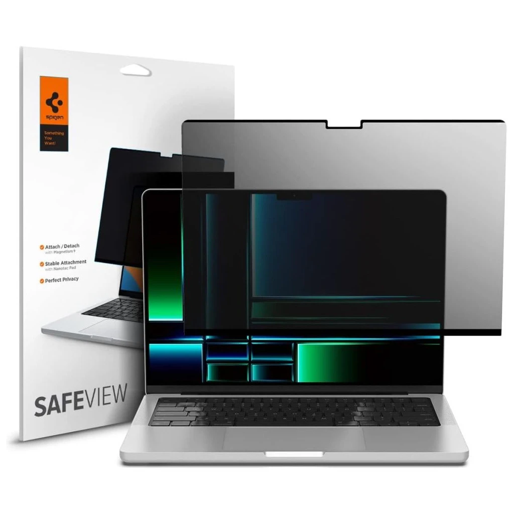 SPIGEN Safe View MacBook Pro 14 Privacy kijelzővédő M1 / M2 / M3 / M4 / M5 2021-2025 készülékhez