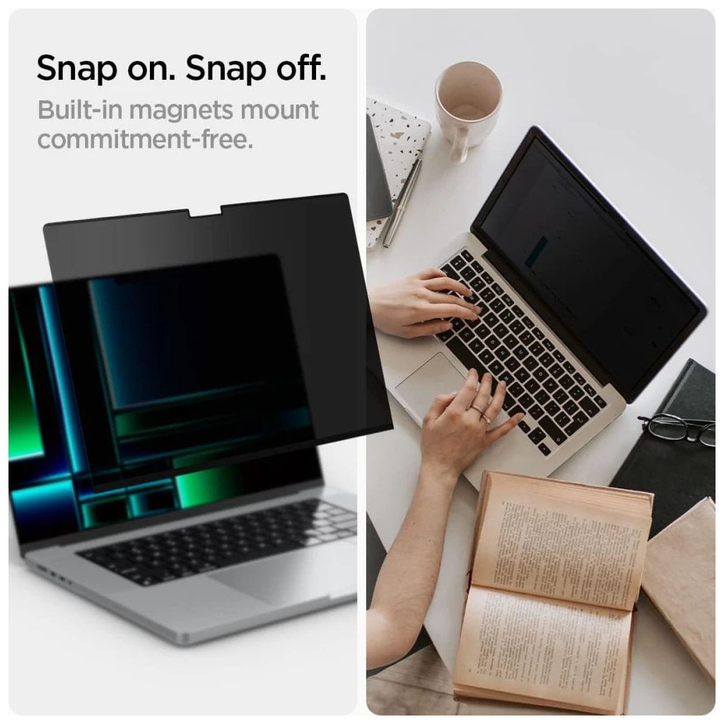 SPIGEN Safe View MacBook Pro 14 Privacy kijelzővédő M1 / M2 / M3 / M4 / M5 2021-2025 készülékhez