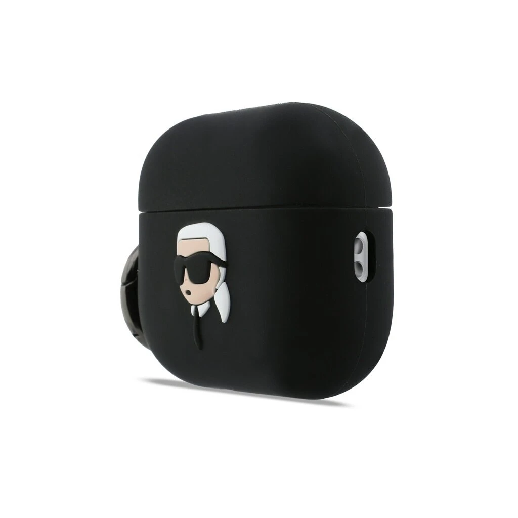 Karl Lagerfeld 3D Logo NFT Karl Head szilikon tok AirPods Pro 3 készülékhez fekete