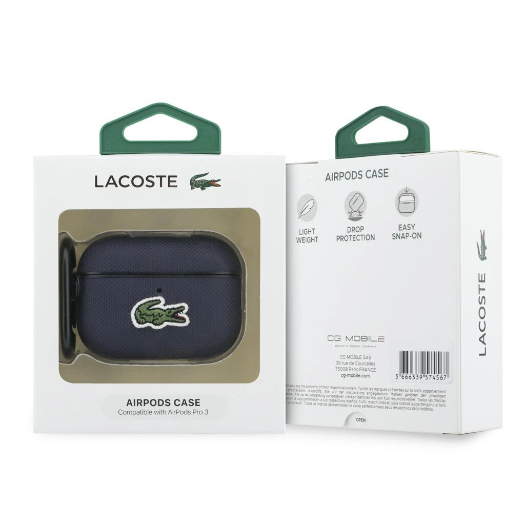 Lacoste Petit Pique Croc Logo Patch tok AirPods Pro 3 készülékhez kék
