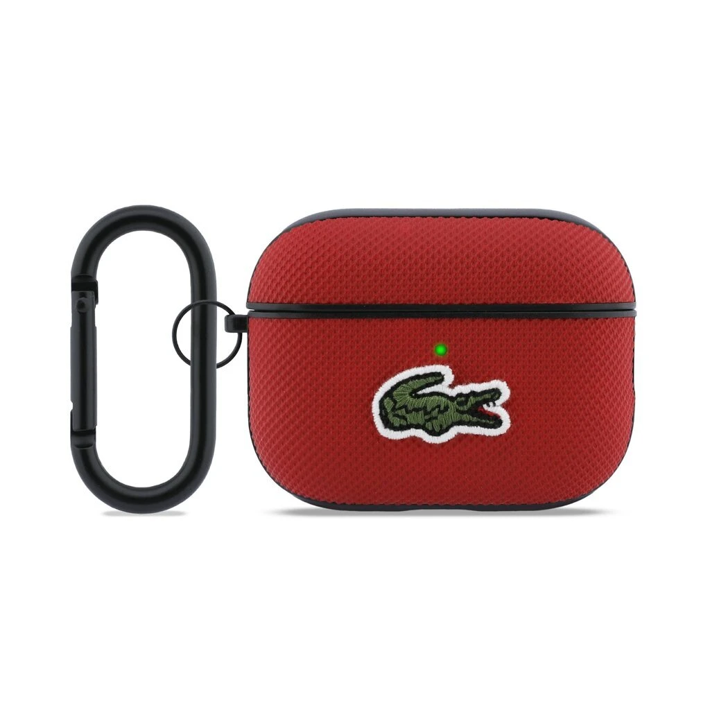 Lacoste Petit Pique Croc Logo Patch tok AirPods Pro 3 készülékhez piros