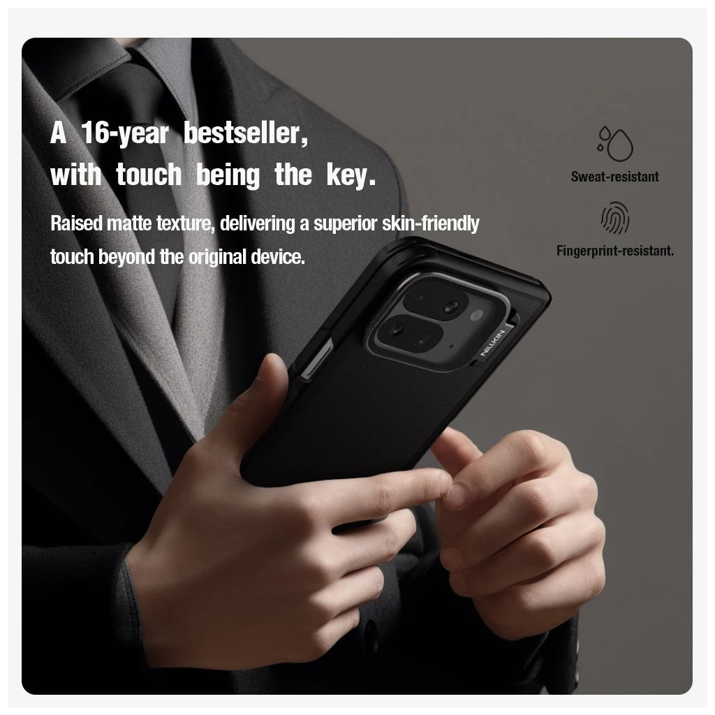 Nillkin Super Frosted Prop Magnetic tok for Google Pixel 10 Pro Fold készülékhez fekete