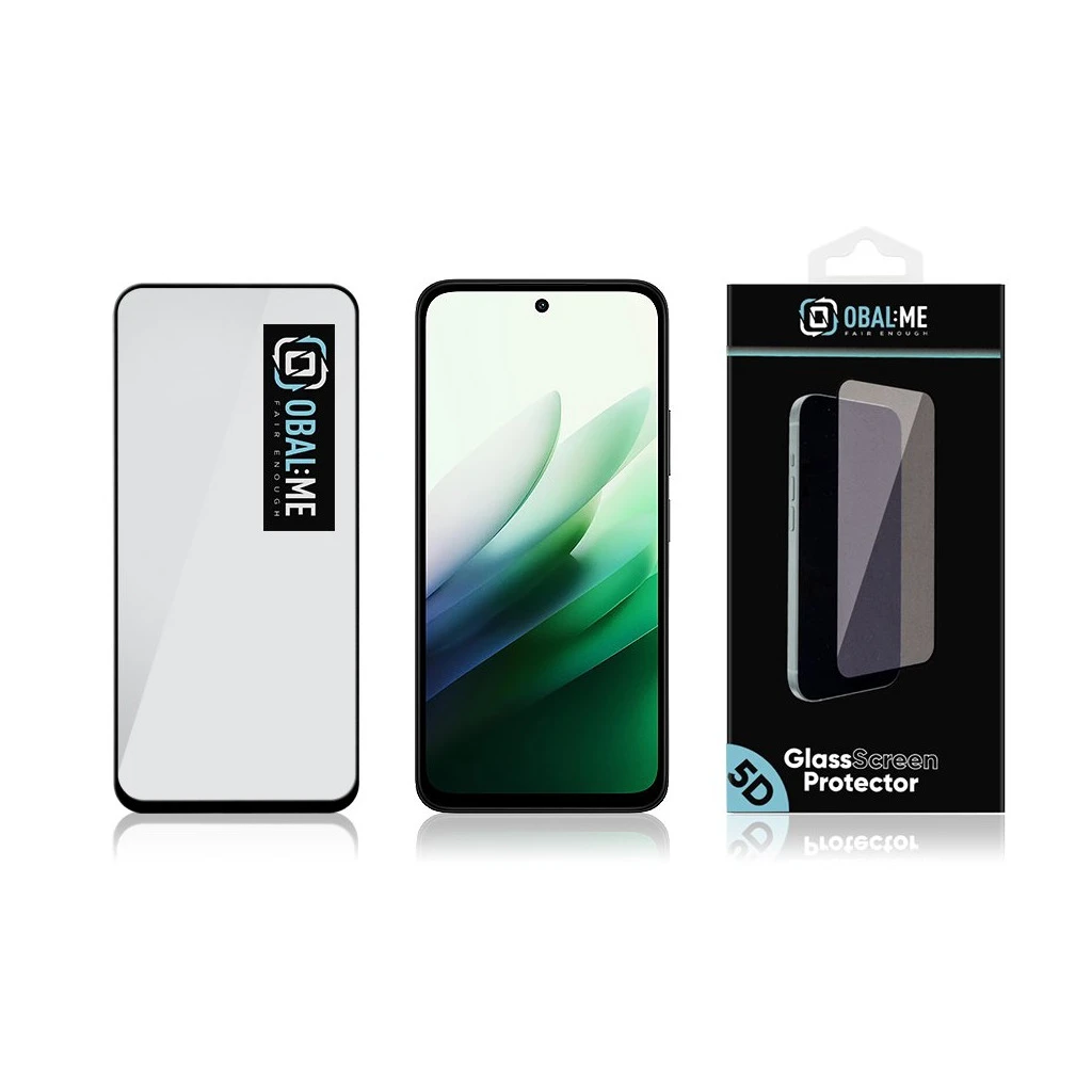 OBAL:ME 5D üveg kijelzővédő Xiaomi Redmi 15 4G/5G készülékhez fekete