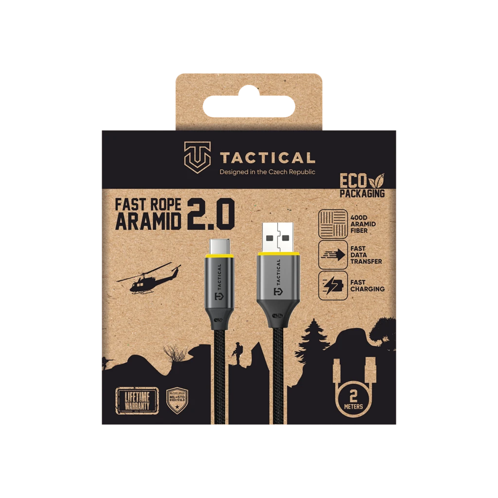 Tactical Fast Rope Aramid 2.0 kábel USB-A/USB-C 2m