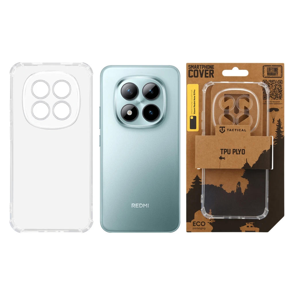 Tactical TPU Plyo tok Xiaomi Redmi Note 15 Pro készülékhez átlátszó