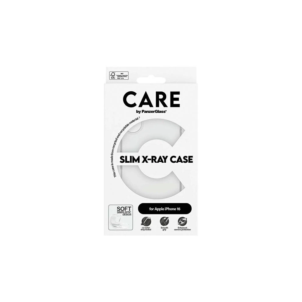 CARE by PanzerGlass X-Ray Soft BasicCase tok iPhone 16 készülékhez 6.1″ 1441 átlátszó