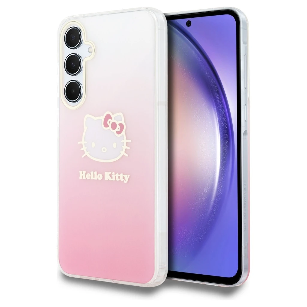Hello Kitty HKHCSA55HDGKEP A55 A556 készülékhez kemény tok IML Gradient Electroplating Kitty Head rózsaszín