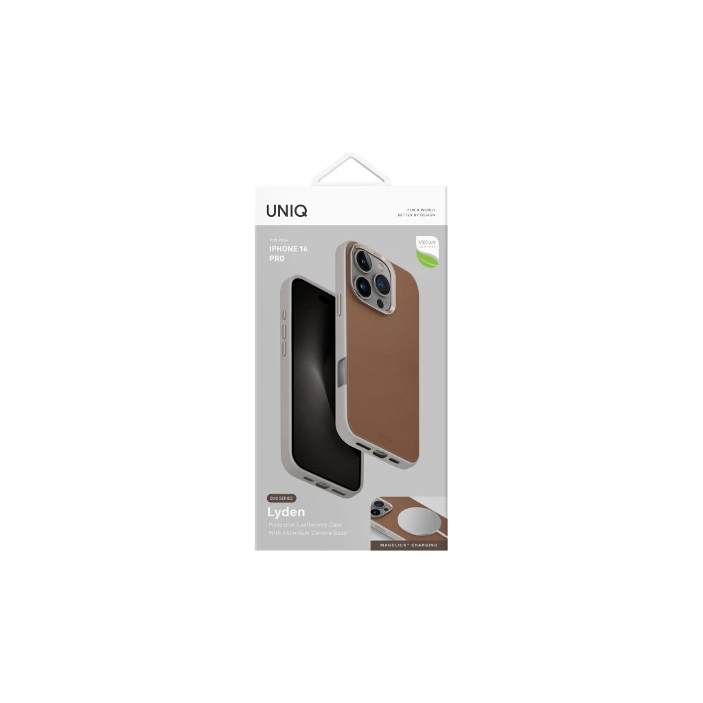 UNIQ tok Lyden DS iPhone 16 Pro készülékhez 6.3″ Magclick Charging karamell elefántcsont