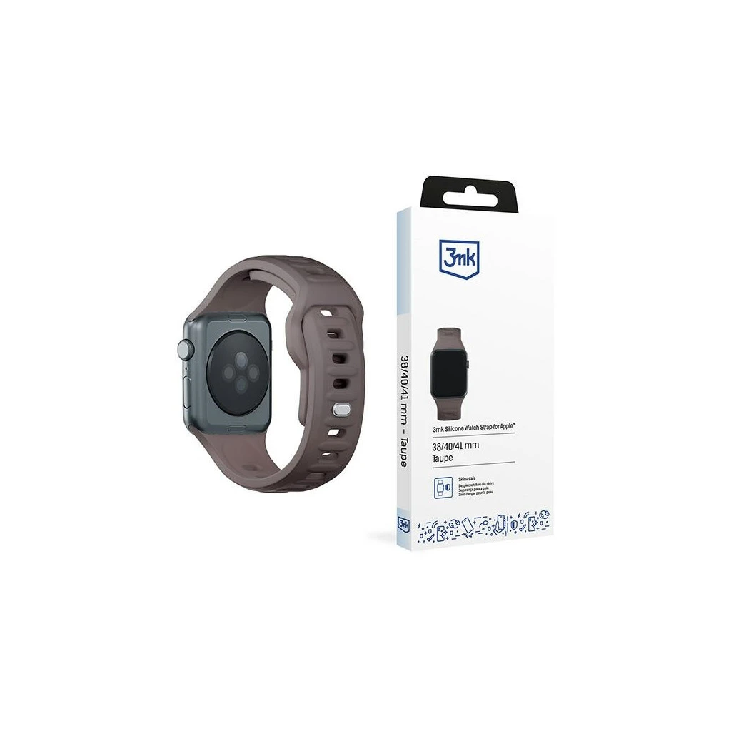 3MK szilikon óraszíj Apple Watch készülékhez 38/40/41mm szürkésbarna