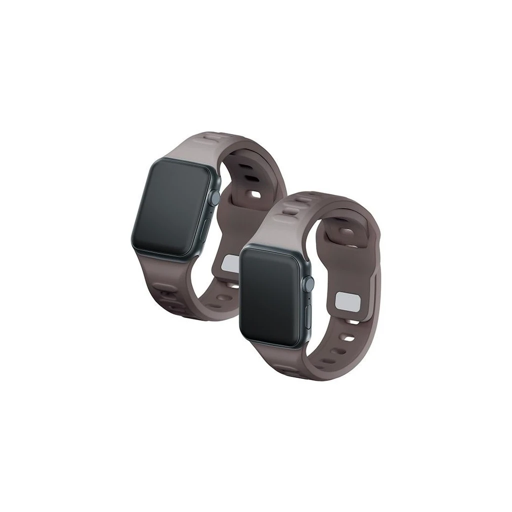 3MK szilikon óraszíj Apple Watch készülékhez 38/40/41mm szürkésbarna