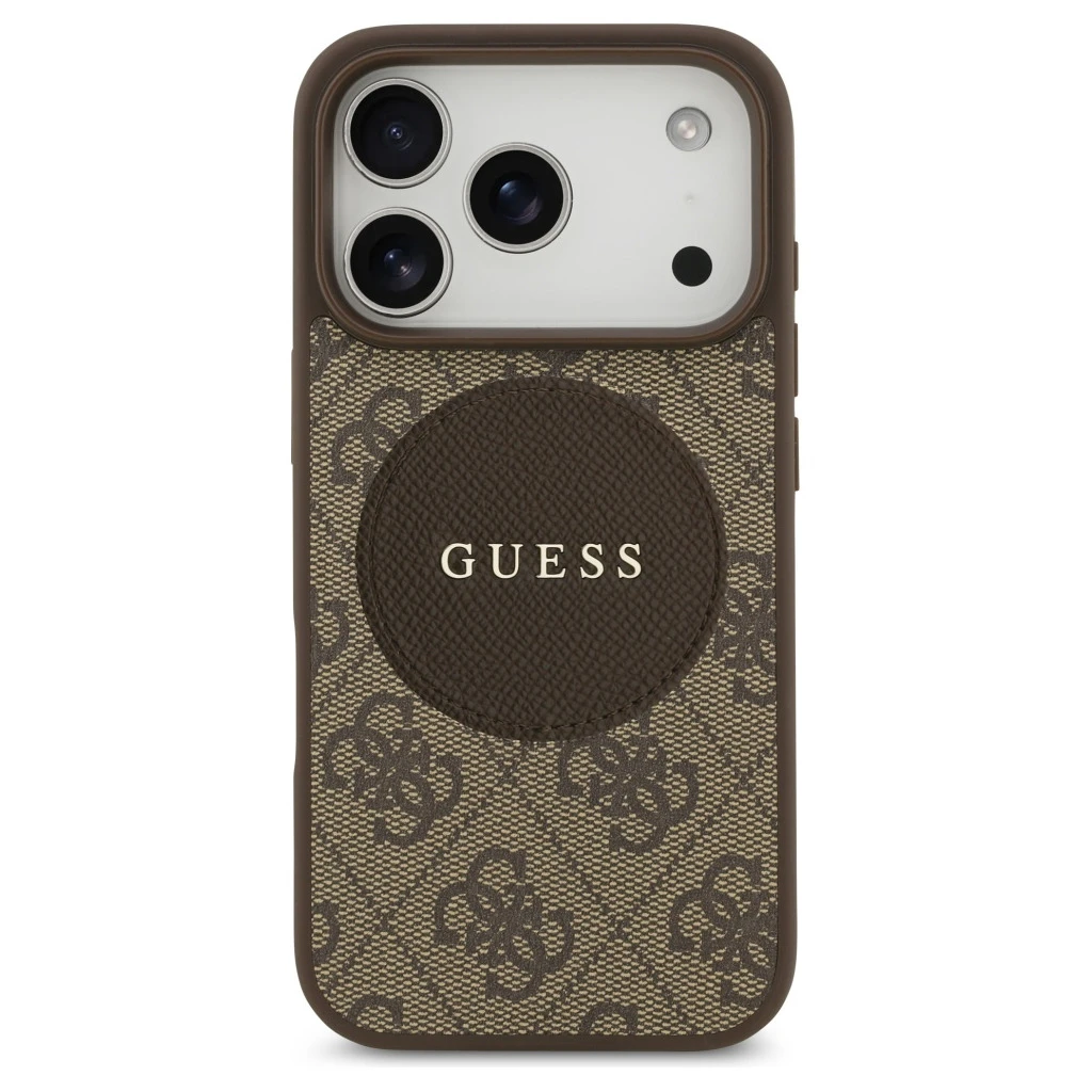 Guess 4G Circle Classic Logo MagSafe tok iPhone 17 Pro készülékhez barna