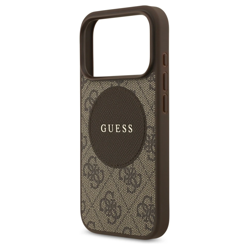 Guess 4G Circle Classic Logo MagSafe tok iPhone 17 Pro készülékhez barna