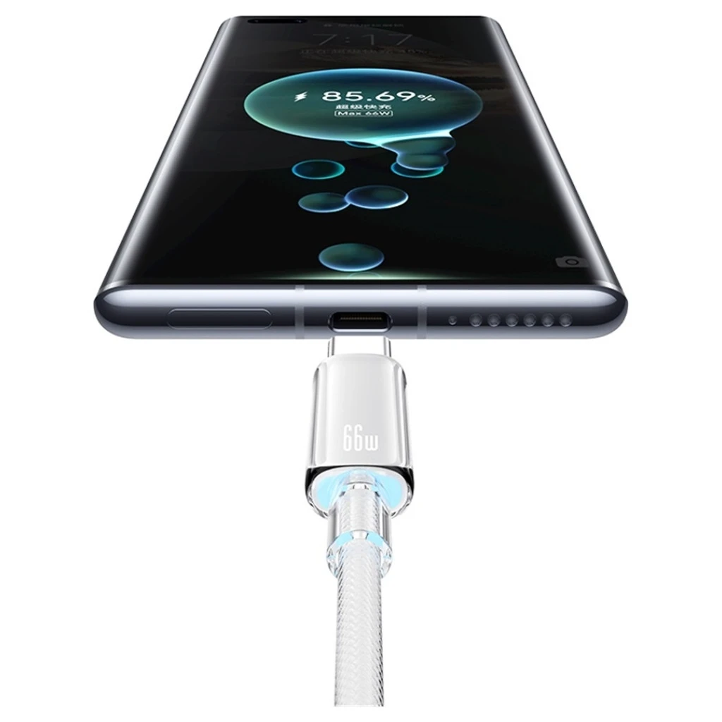 USAMS Cloud Series kábel US-SJ658 6A USB-A to USB-C 1.2m kék