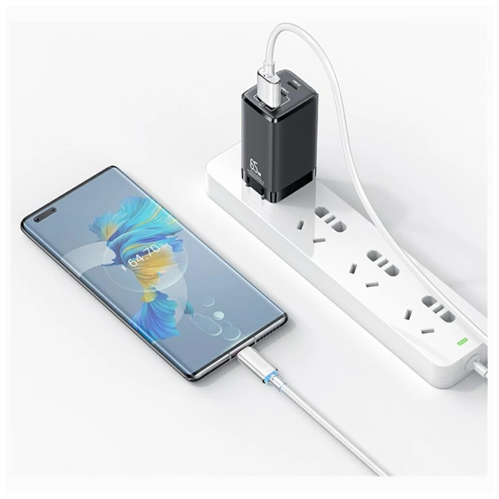 USAMS Cloud Series kábel US-SJ658 6A USB-A to USB-C 1.2m kék