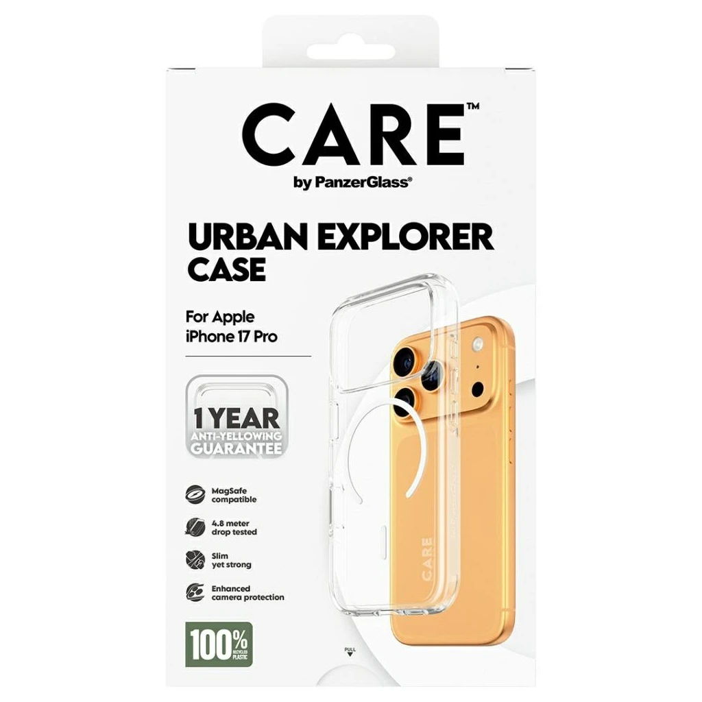 CARE by PanzerGlass Flagship Urban Explorer tok w. MagSafe iPhone 17 Pro készülékhez Clear fehér