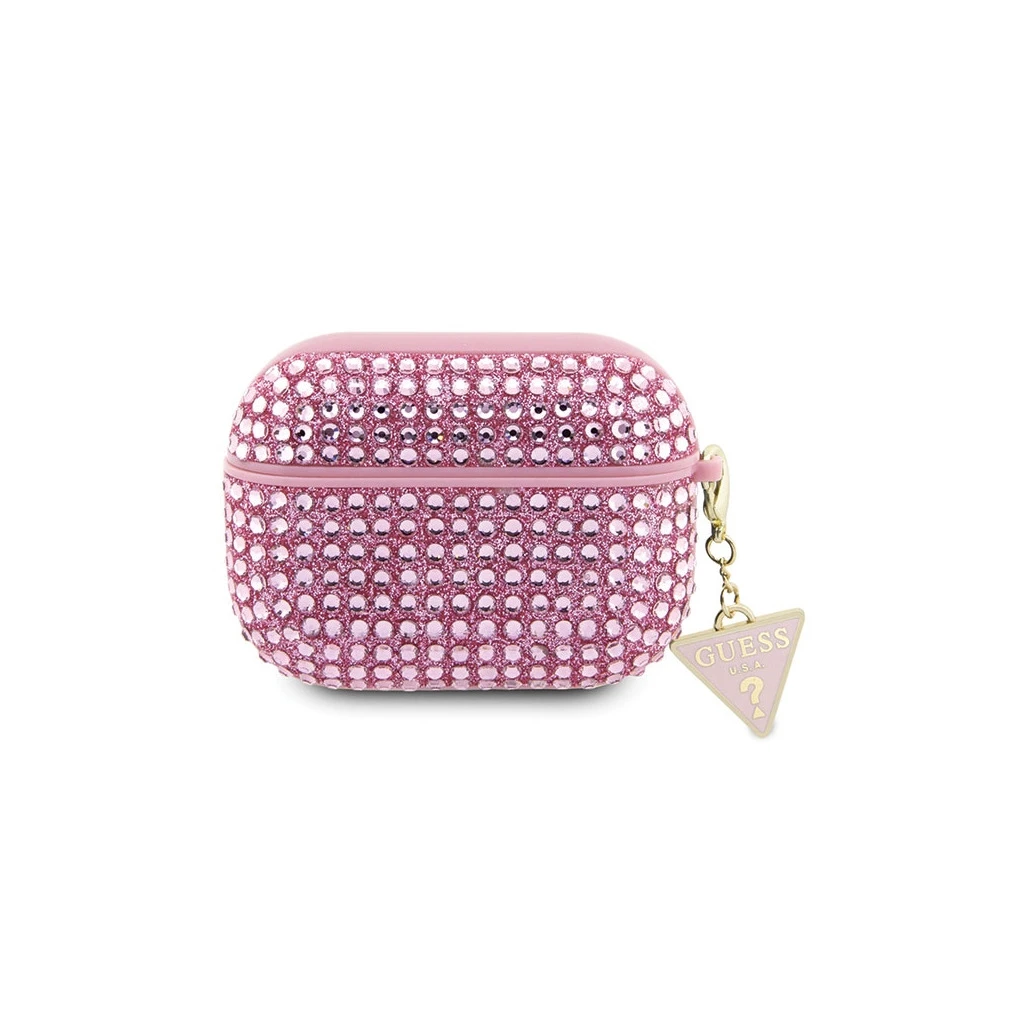 Guess GUAP2HDGTPP AirPods Pro 2 (2022/2023) készülékhez tok Rhinestone Triangle Charm rózsaszín