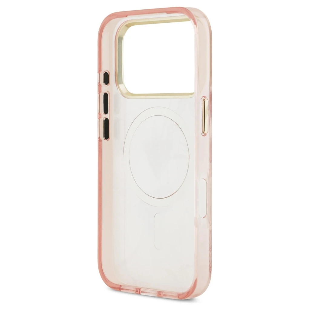Guess Jungle Tonal Triangle MagSafe tok iPhone 17 Pro Max készülékhez rózsaszín