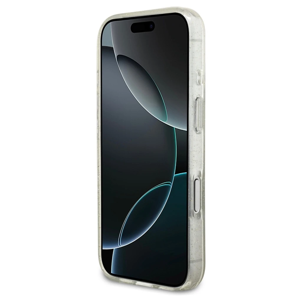 Guess IML Glitter Pearl Strap MagSafe tok iPhone 17 Pro Max készülékhez átlátszó