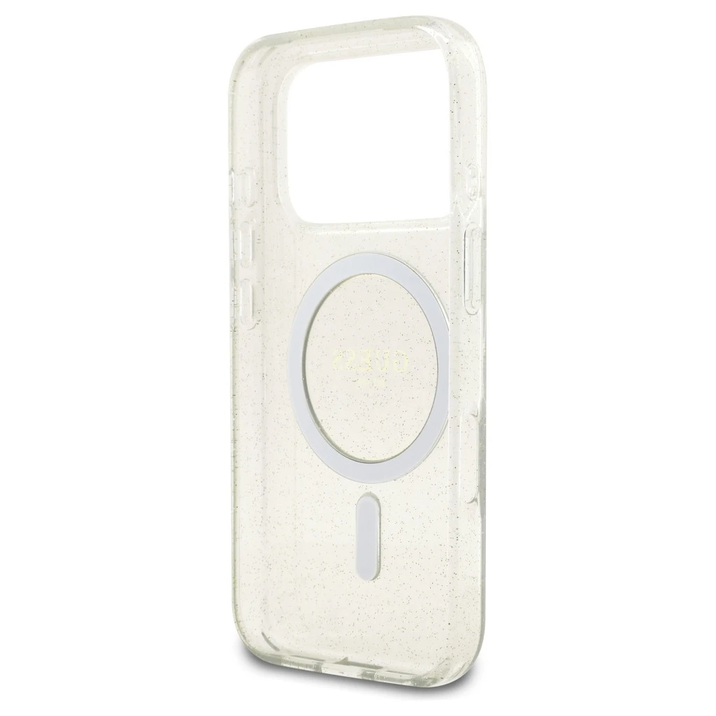 Guess IML Glitter Pearl Strap MagSafe tok iPhone 17 Pro Max készülékhez átlátszó